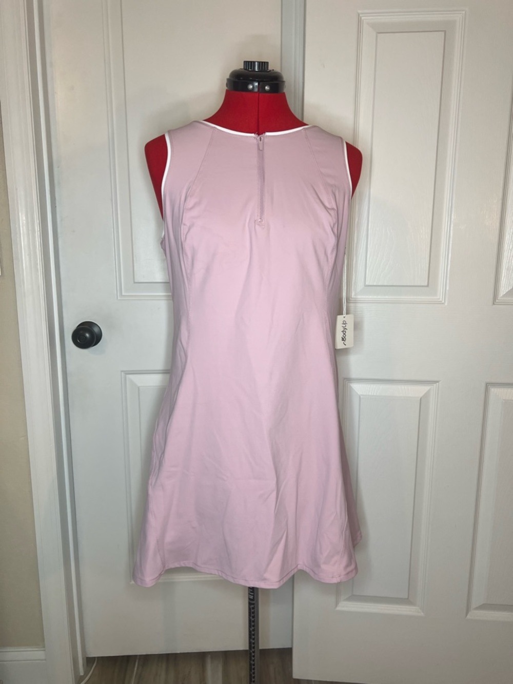 Bodyup Tennis Pickleball Athletic Dress 1/4 Zip Sleeveless Pink Womens M NWT